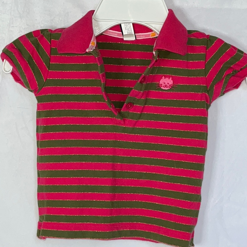 Gap Green/pink polo